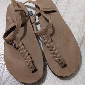 Rainbow braided thong T-Street sandals